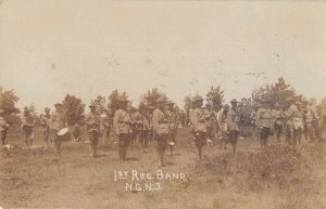 Pine Camp New York 1st Reg Band NG NJ Military Real Photo Postcard AA49477