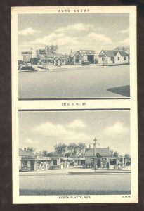 NORTH PLATTE NEBRASKA HIGHWAY 30 AUTO COURT GAS STATION VINTAGE POSTCARD