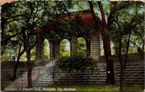 Entrance to Wheeler Park, Oklahoma City OK Vintage Postcard U69