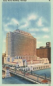 Daily News Building Historic Landmark Chicago Illinois Chas Pub Vintage Postcard