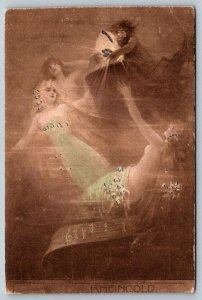 Art Nouveau 1905  Opera Music Rheingold  Nude Topless Women   Postcard