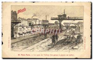 Old Postcard Paris Quai de Valmy The cranes stone Maggi Advertisement