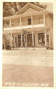 Eagle Bridge NY Village Store Mobil Gas Pump Great Signage Real Photo Postcard