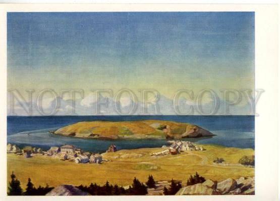 153595 USA Maine Coast Island Village by Rockwell KENT old PC