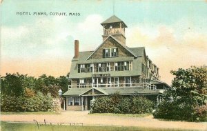 Cotuit Massachusetts Hotel Pines roadside Postcard Metropolitian 12824