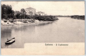 1908 Latisana, Italy Collotype Photo Tagliamento River Postcard Paolini Vtg A75