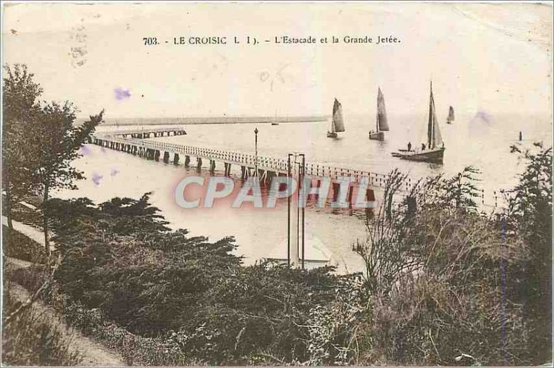 Old Postcard Croisic The Pier and Great Charter Jetee