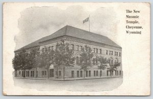 Cheyenne Wyoming~Masonic Temple Corner Vignette~Nice 1913 13-Star Cancellation 