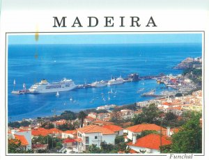 Portugal postcard Madeira Cruise Funchal Panoramic View Port City