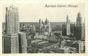 Birdseye Chicago Illinois Business District 1930s RPPC Photo Postcard 20-12293