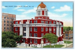 c1940 Bibb County Court House Exterior Building Macon Georgia Vintage Postcard