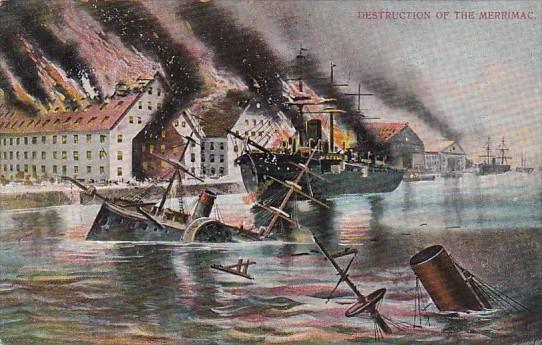 Sinking Ship Destruction Of The Merrimac