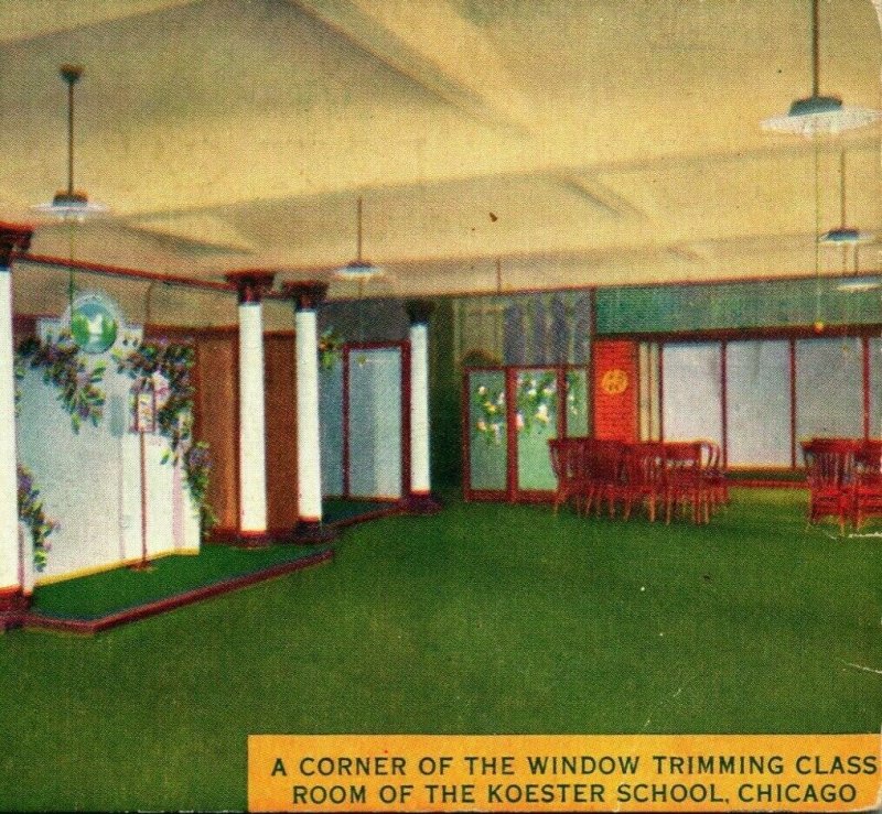 Koester School Window Trimming Class Chicago Illinois IL UNP 1910s Vtg Postcard