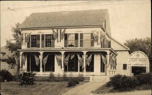 Ladies Auxiliary American Legion Patriotic Decorated Bldg Real Photo Postcard