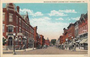 Postcard Mahoning Street Looking East Punxsutawney PA