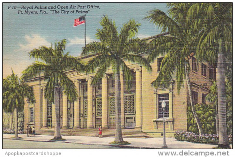 Florida Fort Myers Royal Palms and Open Air Post Office Curteich