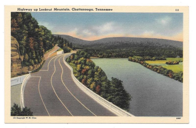 Chatanooga Tennessee US Highway 41 Lookout Mountain Postcard