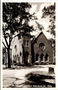 Vtg Waycross Georgia GA First Methodist Church RPPC Real Photo Cline Postcard