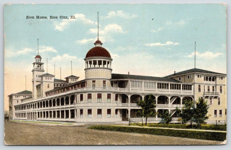 Zion City Illinois~Zion Home~Hospital? Hotel? 326 Rooms~1917 Postcard 