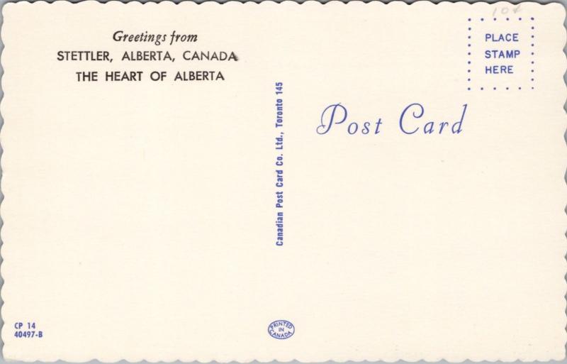 Deer Greetings from Stettler AB Heart of Alberta Unused Vintage Postcard D42