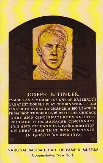 Joseph B Tinker National Baseball Hall Of Fame & Museum Cooperstown New York