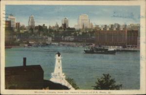 Montreal St. Helen's Island Lighthouse Old Postcard