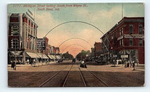 SOUTH BEND, IN Indiana~ MICHIGAN ST. SCENE  1912 St. Joseph County Postcard
