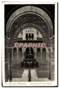 Postcard Old Granada Alhambra de los Leones del P
