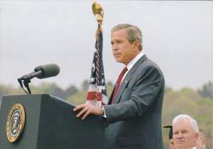 Connecticut New London President George W Bush Addressing Coast Guard Academy...