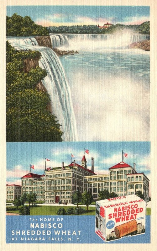 Vintage Postcard 1920's Home of Nabisco Shredded Wheat at Niagara Falls New York