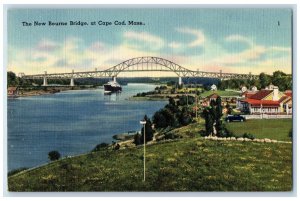 1945 The New Bourne Bridge at Cape Cod Massachusetts MA Vintage Postcard