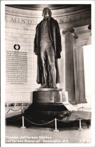 USA Thomas Jefferson Statue Washington DC Vintage RPPC 03.63