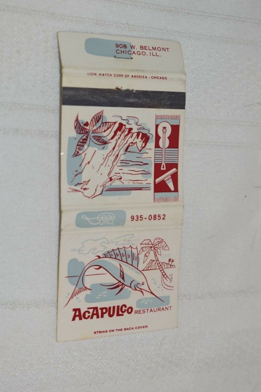 Acapulco Restaurant Chicago Illinois 30 Strike Matchbook Cover