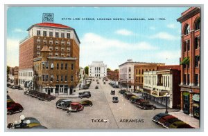 Postcard AR TX State Line Avenue Texarkana Ark. Tex. Vintage Standard View Card 