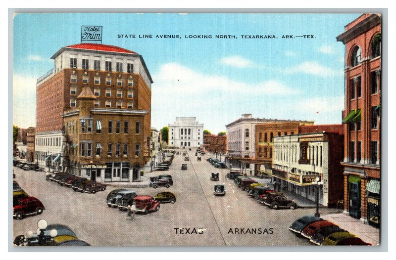 Postcard AR TX State Line Avenue Texarkana Ark. Tex. Vintage Standard View Card