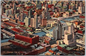 1946 Chicago City Of Towers River Numerous Towers Illinois IL Posted Postcard