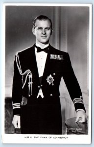 RPPC Prince Phillip Duke of Edinburgh Portrait ENGLAND UK Postcard