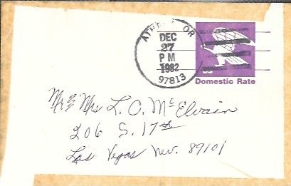 US Used Pre-stamped Postcard UX88 Eagle - Domestic Rate