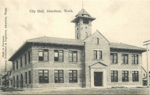 Postcard Washington Aberdeen City Hall Red Cross Pharmacy C-1910 23-4848