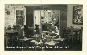 Antrim New Hampshire Dining Room Hardy's Village Barn 1950s RPPC Postcard 21-783