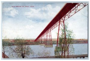 c1910 Scenic View High Bridge Lake St Paul Minnesota MN Antique Vintage Postcard