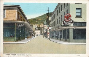 Ketchikan Alaska Front Street 1930s Curt Teich Postcard G95