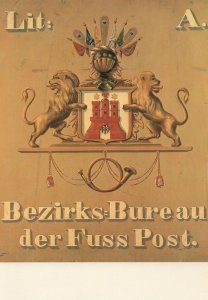 Posthausschild Hamburg 1835 German Post Office Sign Postcard