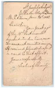 1882 Letter to St. Joseph's School Elkader Clayton Iowa IA Dayton OH Postal Card