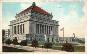 Vintage Postcard 1923 Soldiers And Sailors Memorial Hall Pittsburgh Pennsylvania