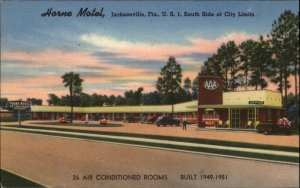 Jacksonville Florida FL Motel Linen 1930s-50s Linen Postcard