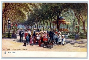 c1905 The Mall Central Park New York NY Charles E Flower Oilette Tuck's Postcard