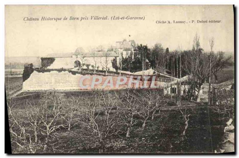 Old Postcard History Chateau De Born Near Villereal