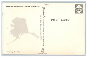 Anchorage Alaska AK Postcard Street View Avenue Theatre First National Bank Cars