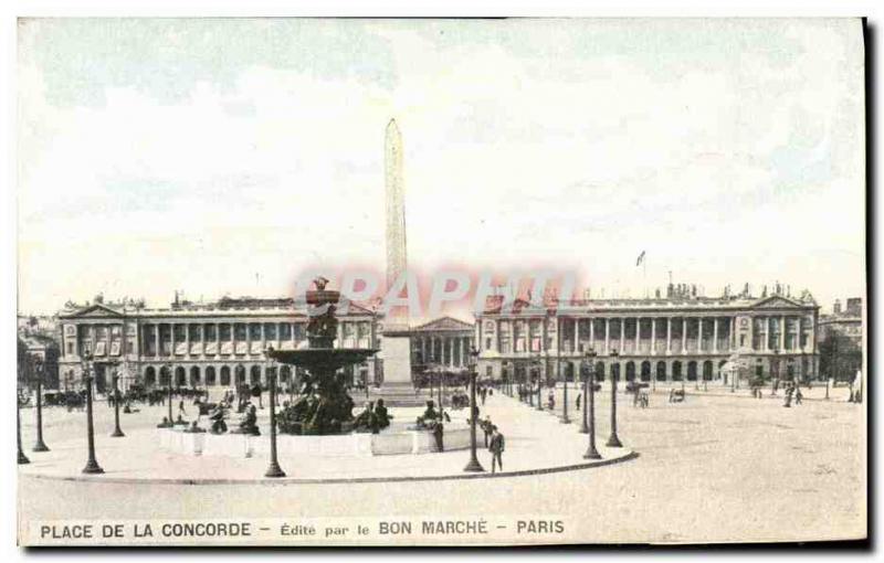 Old Postcard Concorde Square Edits by the Bon Marche Paris